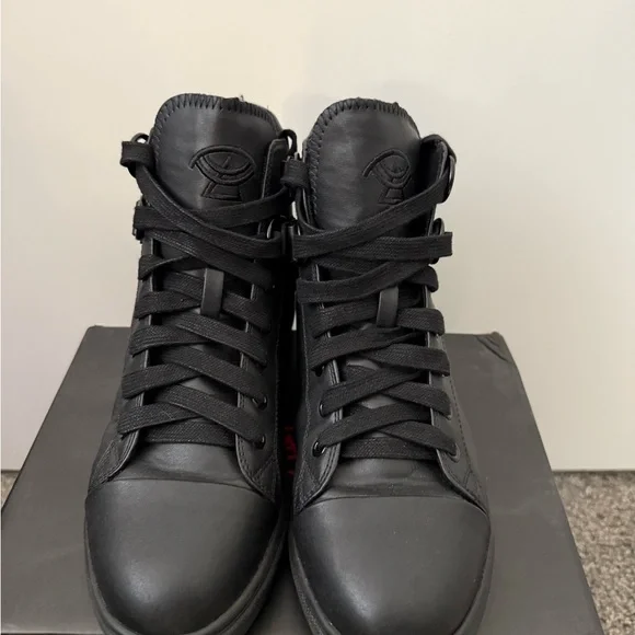 Strange Cvlt Matte Black Chelsea Spooky High Top Sneakers Size 9 - Picture 3 of 10